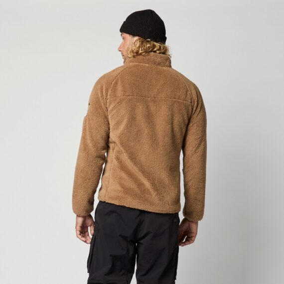 Mystic DTS Teddy Zip thru Sweat Slate Brown - Image 3